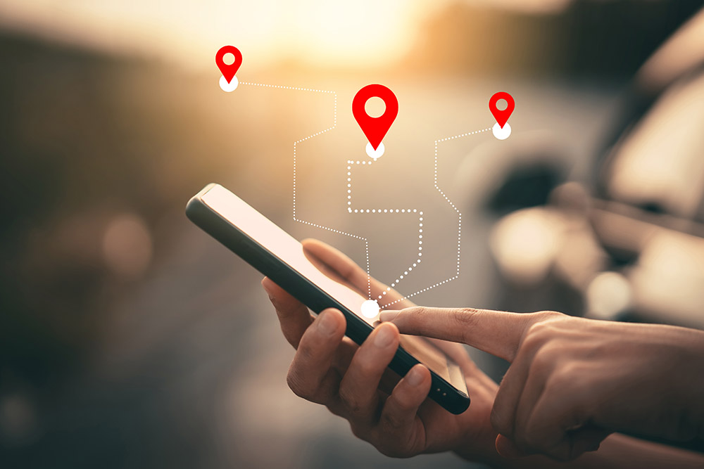 Smartphone with map navigation